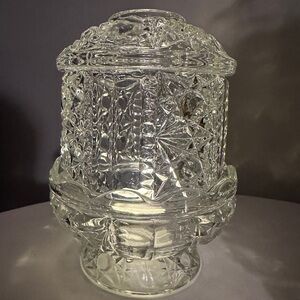 Indiana Glass “Stars and Bars” Fairy Lamp